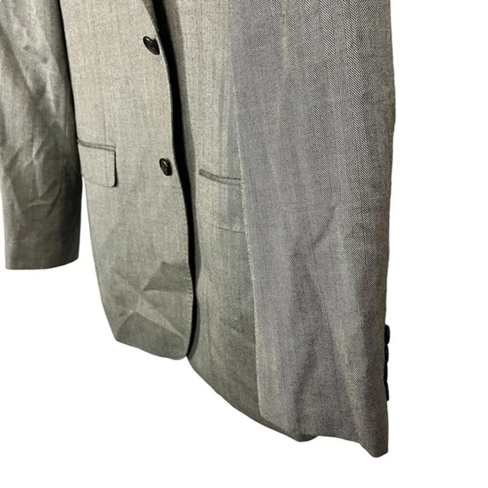 Lauren Ralph Lauren Slim Men's Herringbone Silk Wool 2 Button Blazer Jacket 40 L
